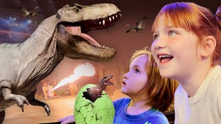 SAViNG PET DiNO EGGS!!  Adley, Niko, & Fairy Navey feed pirate island Dinosaurs and watch a fun show