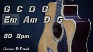 G Major (80 Bpm) Slow Pop Acoustic Guitar Backing Track with Cajon