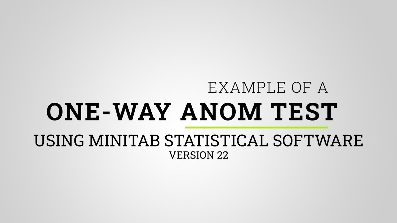 Anam Testing Examples How to Perform Analysis of Means (ANOM) Using Minitab 22 | Lean Six ...