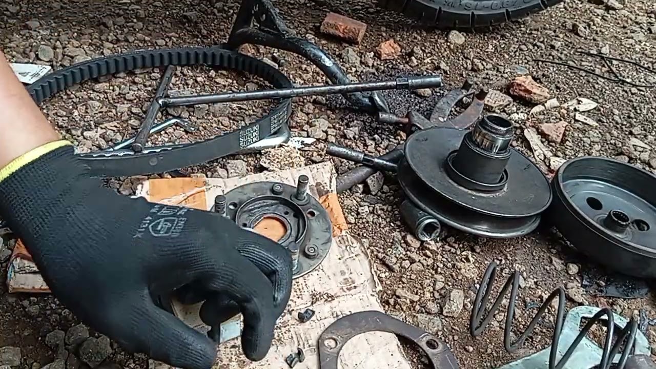 Ganti roller dan kampas ganda suzuki skydrive skywave spin