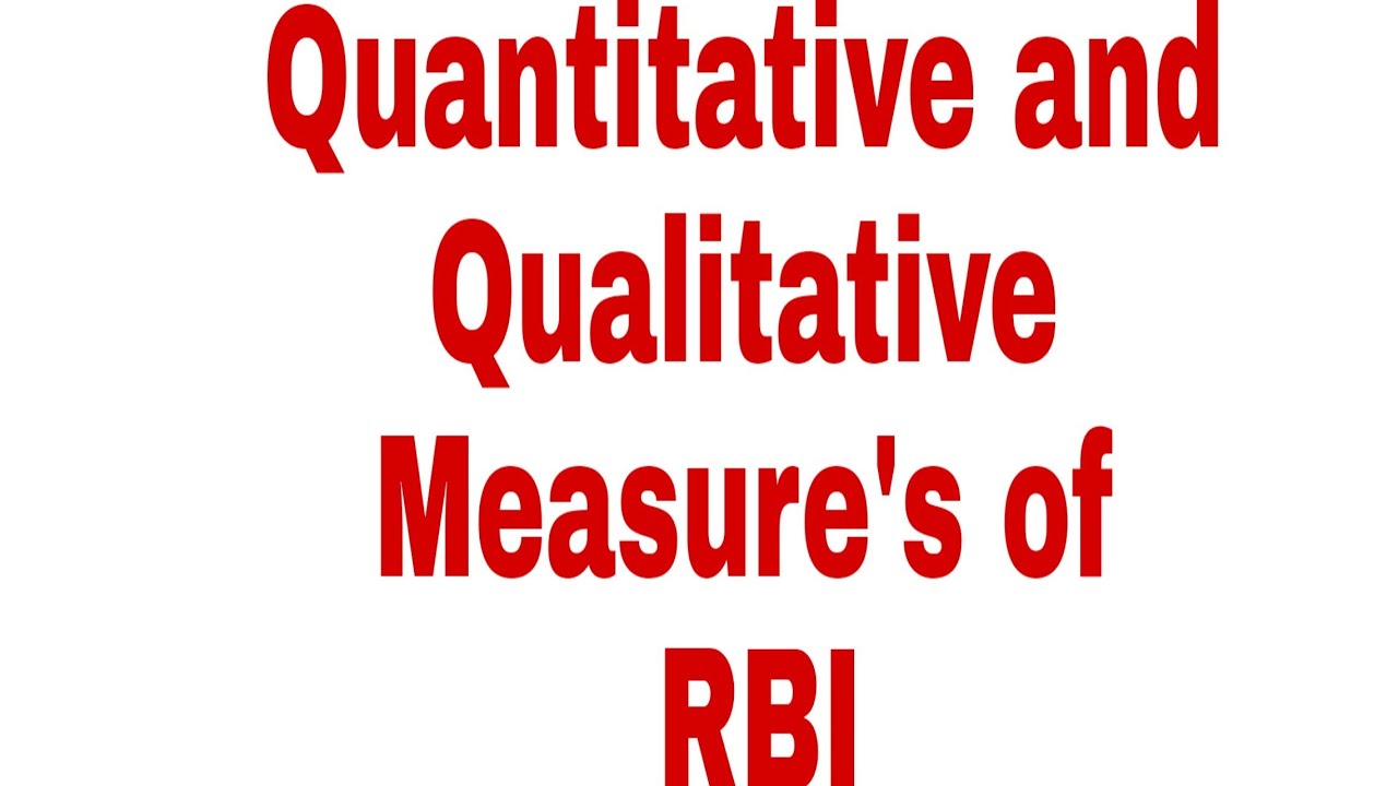 Quantitative Instruments Rbi Quantitative and Qualitative Measure's of RBI - YouTube