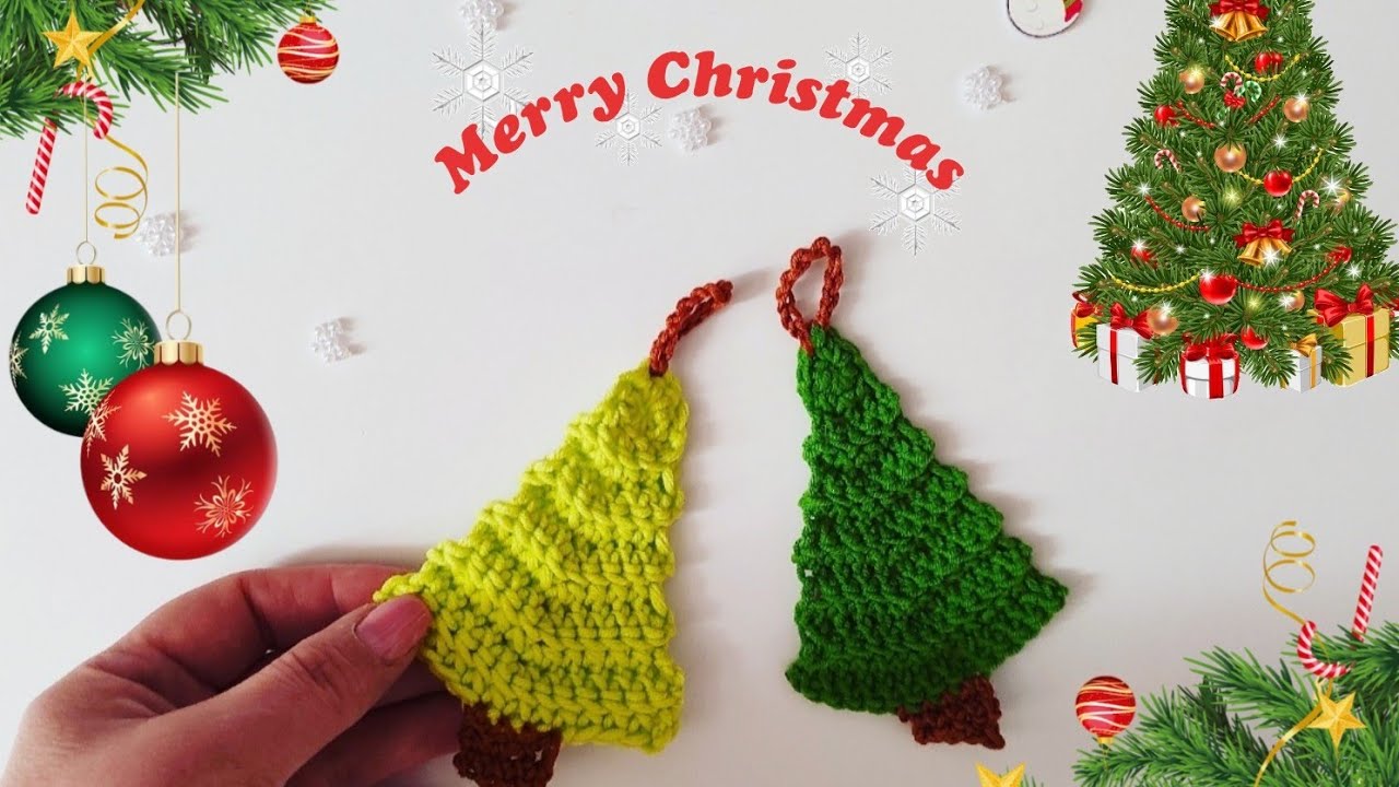 Cum croșetăm brăduț decorativ/DIY How to make a crocheted Christmas tree 🎄🧶🎀