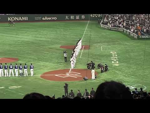 2022/03/25 東京ドーム開幕戦 (巨人－中日) オープニングセレモニー (miwaによる国歌独唱の様子)