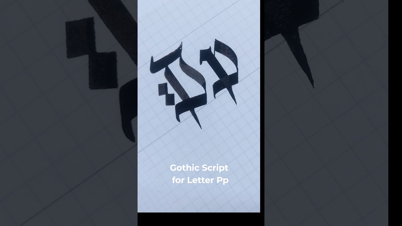 Gothic Script Calligraphy for letter Pp.