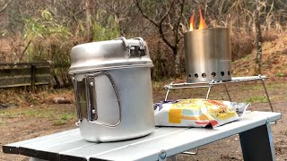 SoloStove Titan ソロストーブタイタンでサッポロ一番塩ラーメン ゆず胡椒風味を食す