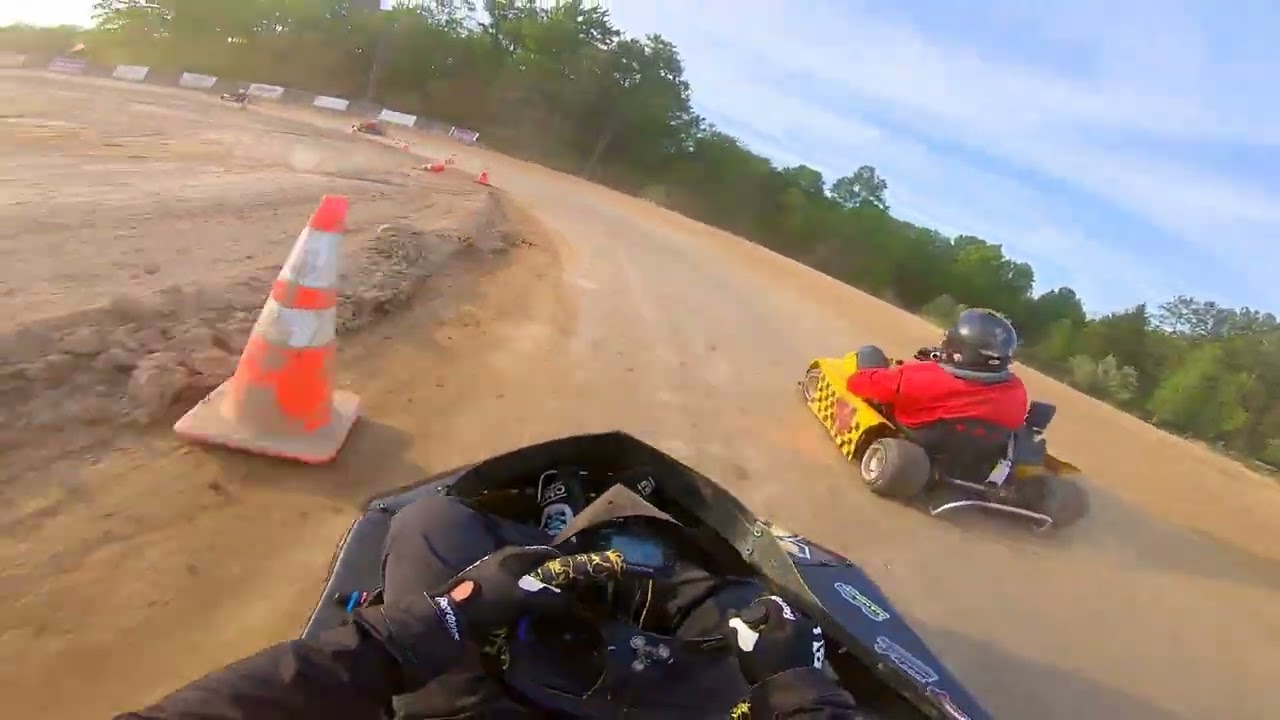 4kHD POV FlatHead 380 Heat Race Flat Run 5-27-23 kart problems