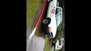 Pumping rain water out of flooded basement