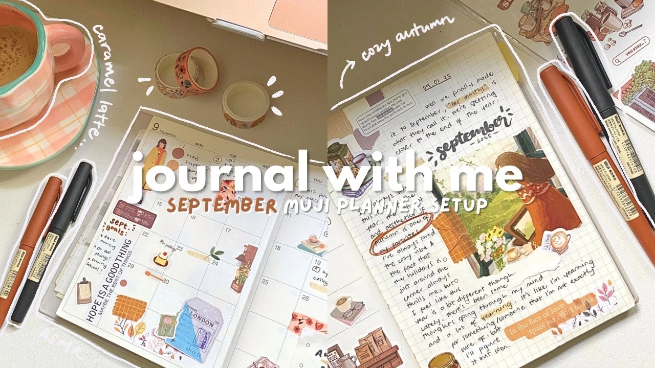 journal with me 📔 SEPTEMBER 2025 muji planner setup | asmr bullet journaling 🧣˚ ༘
