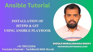 Installation of httpd  & git using ansible playbook - TechWorld with Murali - Ansible Tutorial