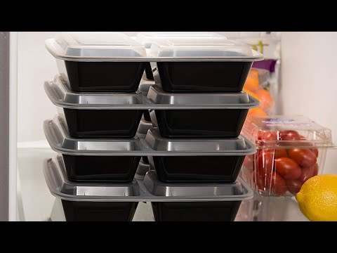 Meal Prep Container Reusable, 34 oz 3 Compartment To Go Plastic