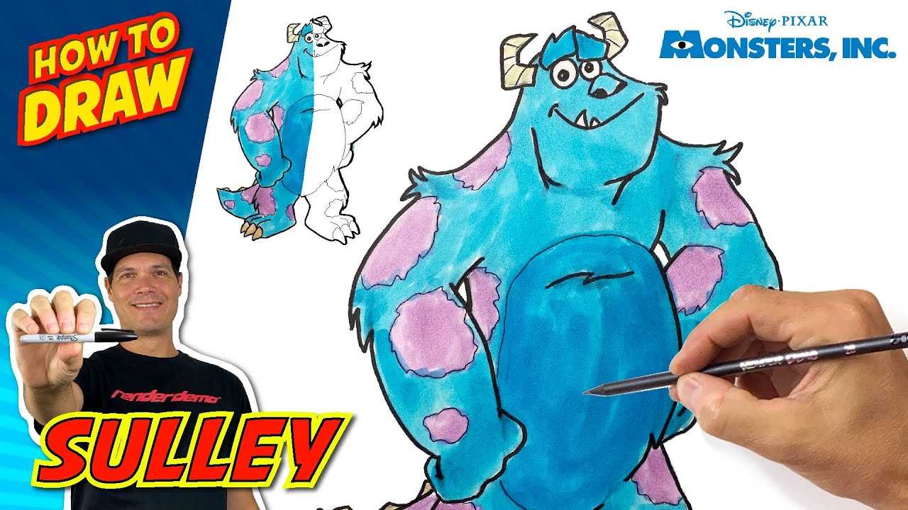 How to draw Sulley from Monsters inc. 
