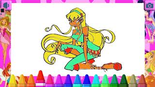Winx Club Stella  - Coloring Book Game. 👱‍♀️ 🖍 📝 screenshot 4