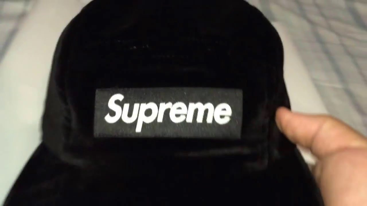 Supreme S/S 16 Neon Velour Camp Cap (Black) - YouTube