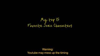 Top 15 Favorite Sonic Characters