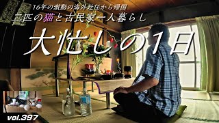 【フカセンvlog397】お客様が大行列／盆棚作りとお墓参り／大人になったランラン／16年の激動の海外赴任から帰国、もう家族の居ない実家の古民家で猫と一人田舎暮らしの日常。群馬県邑楽町。