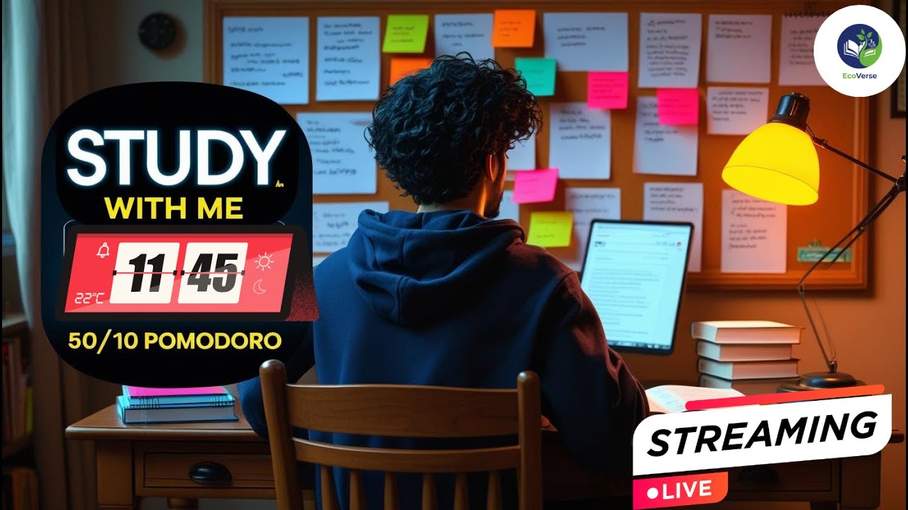 Study With Me Live 🔴 | 50/10 Study session | Pomodoro Timer | Calm LoFi Music | Relax Session