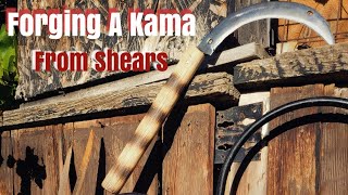 FORGING A KAMA FROM OLD SHEARS