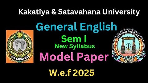 KU & SU Sem 1 English Model paper w.e.f. 2025.. playlist link in description 