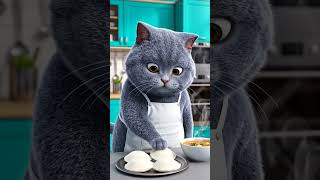 cute cat is cooking idli shambhar #anaya #cat #funny #barbiebarbie #cartoon #billiwala #cute #cowcow