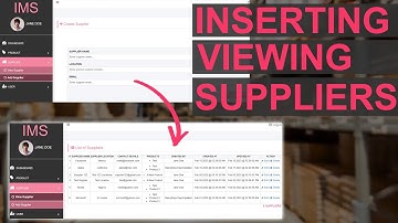 PHP Project: Inventory - How To Insert and Show Suppliers Data using HTML CSS PHP PDO MYSQL Database