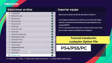Tutorial instalación Option File Pes 2021 PS4/PS5/PC
