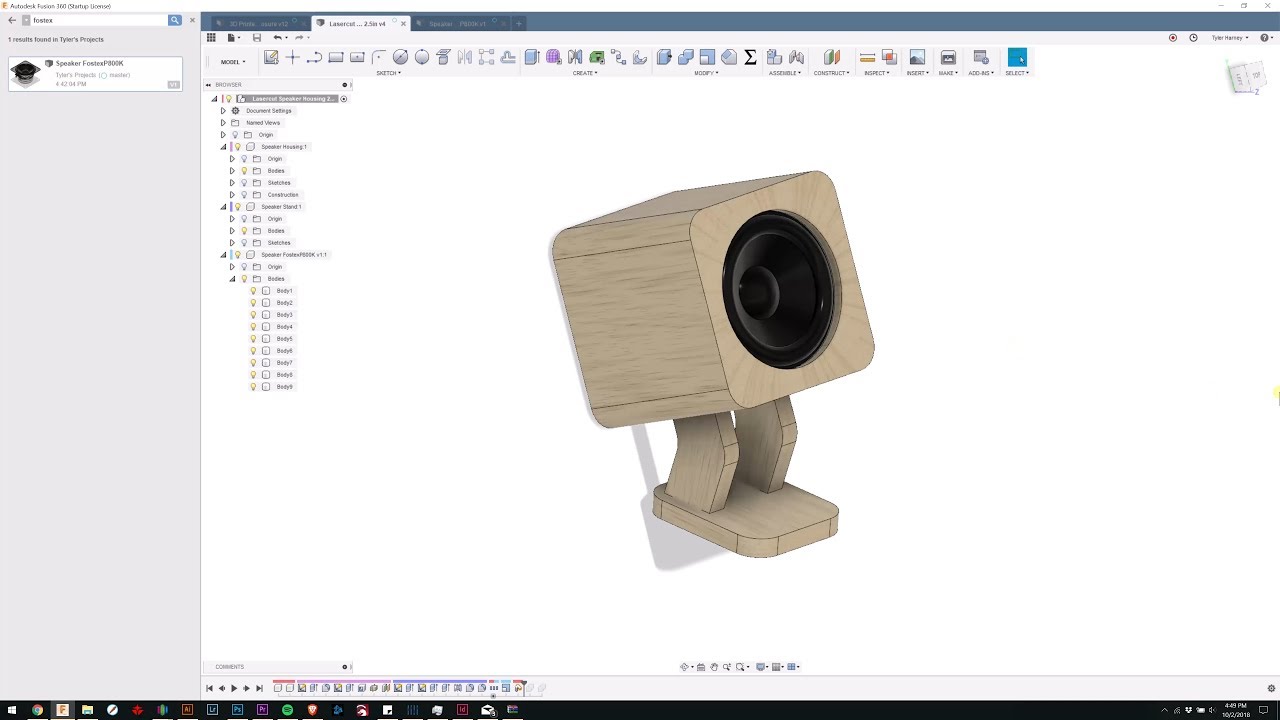 Designing a lasercut speaker housing in Fusion360 YouTube