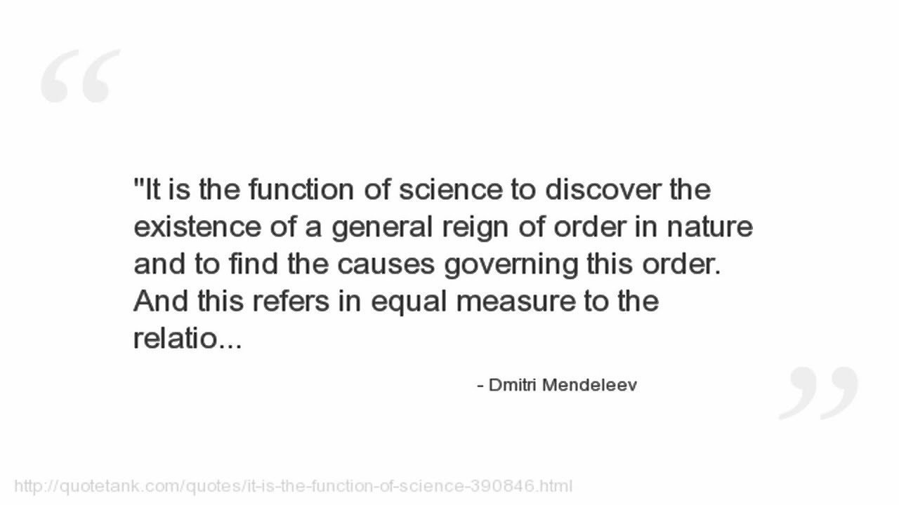 Dmitri Mendeleev Quotes - YouTube