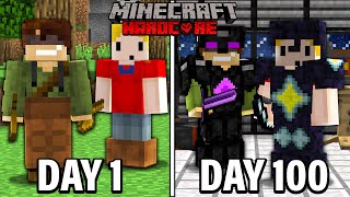 I survived 100 days in hardcore minecraft with a TIME MACHINE!