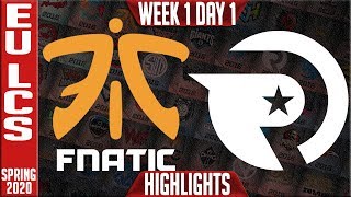 FNC vs OG Highlights | LEC Spring 2020 W1D1 | Fnatic vs Origen