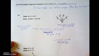 Geometry 2.6 - Proving Angle Relationships