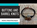 Learn how to make this adorable Monstera button bracelet using leather and barrel knots.