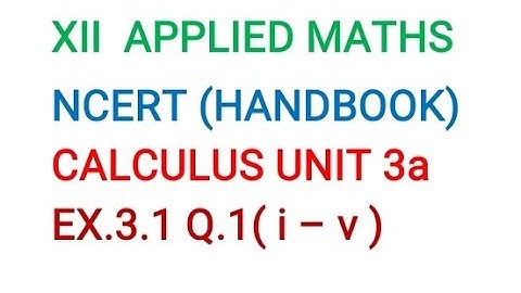 XII APPLIED MATHS CALCULUS EX.3.1  IMPLICIT FUNCTIONS CBSE HANDBOOK ( STUDENT SUPPORT MATERIAL) - 1
