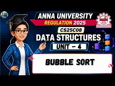 Bubble sort in Data Structures Tamil | CS25C08 | Anna University Regulation 2025.