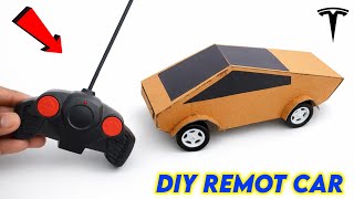 Cardboard Tesla remote-control car , how to make a working car , best schol project