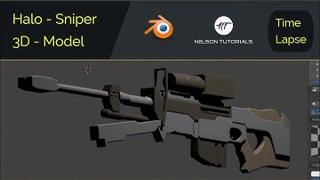 First Blender Creation - Halo Sniper Rifle (BLENDER TIMELAPSE)
