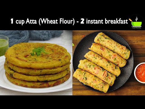 1 cup atta (wheat flour) 2 instant breakfast recipes   Quick & Easy Breakfast   Instant Breakfast
