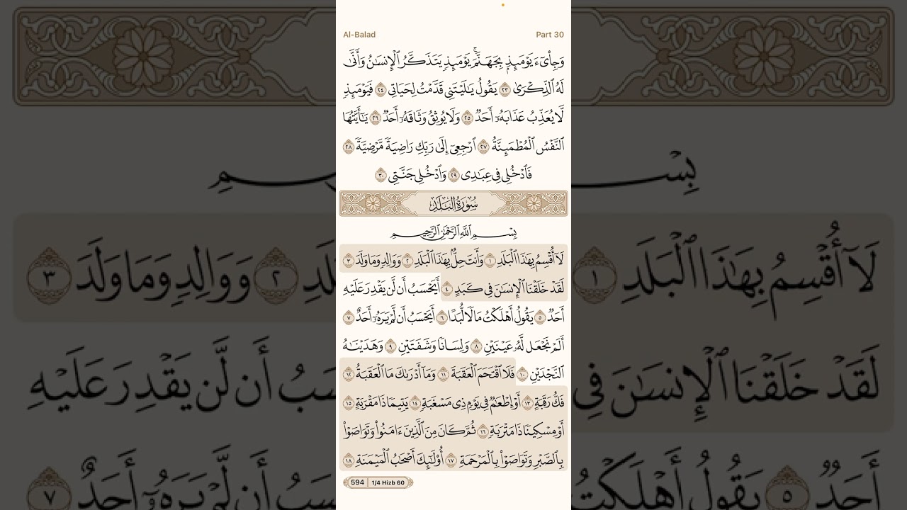 القرآن الكريم - سورة البلد - سورة الشمس - سورة الليل