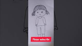 easy draw girl #drawing #paper #paperart #drawingtutorial