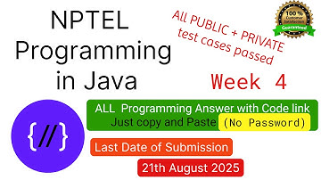 NPTEL Programming in Java week 4 all 5 programming assignment answer with code link