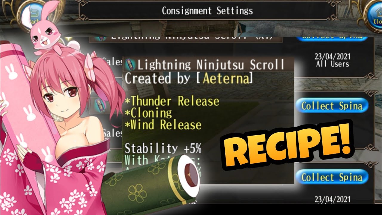 Toram Online Lightning Ninjutsu Scroll Recipe Easy Farming! YouTube