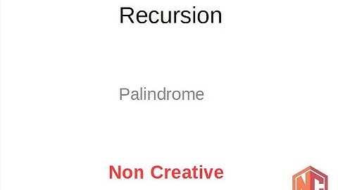 Check Palindrome Using Recursion