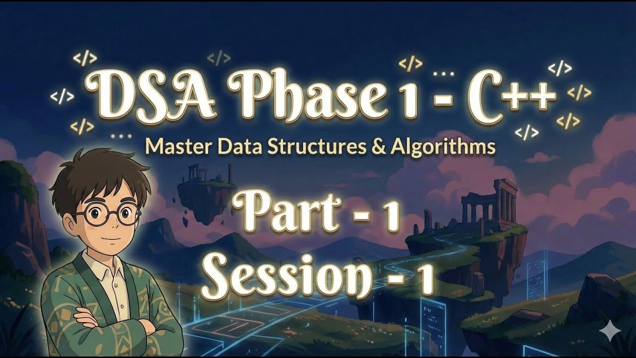 DSA Phase - 1 Part - 1 Session - 1 | C++ Introduction - YouTube