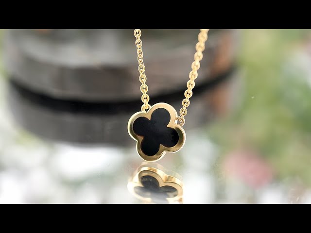 Van Cleef & Arpels ピュアアルハンブラ ネックレス オニキス イエロー