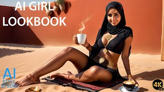 4K Ai Art Lookbook Video Of Arabian Ai Girl ｜ Silent Serenity Of Barefoot Girl