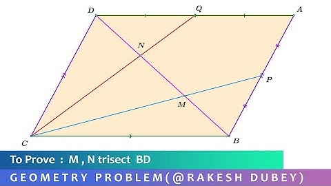 Prove that M and N trisect the diagonal BD | 9th grade Geometry problem | Similarity | Proportional