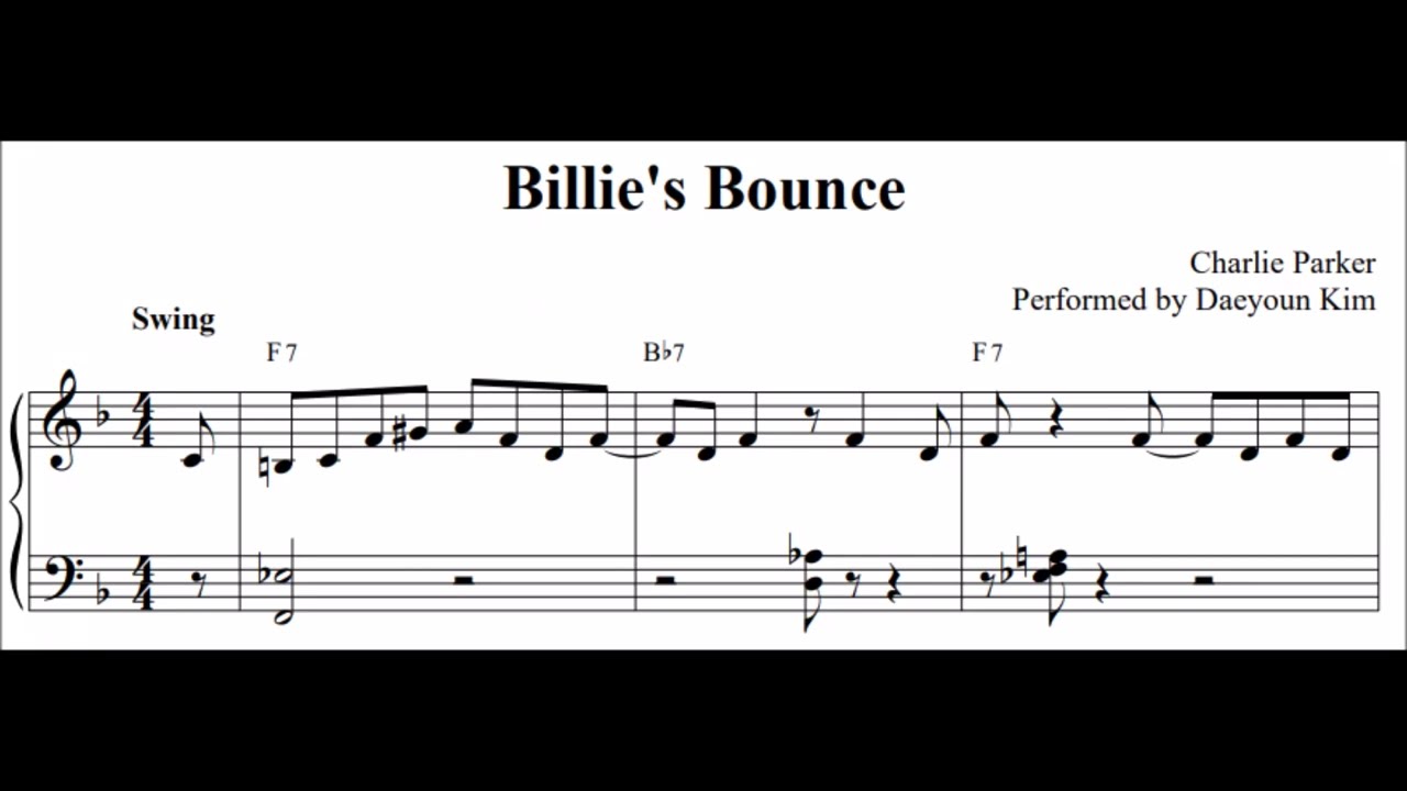 [F blues] Billie's Bounce (sheet music)