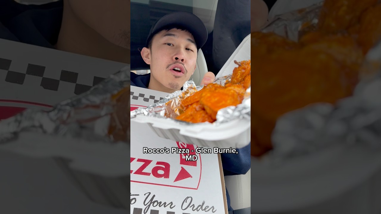 Rating wings at Rocco’s Pizza in Glen Burnie, MD