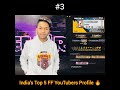 India's Top 5 Free Fire YouTubers Profile 🔥 #freefire #trendingvideo  Garena Free Fire