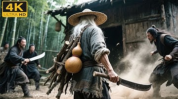 【爆燃武俠電影】砍柴老頭竟是飛簷走壁的絕世高手！一招秒殺武林至尊救孫子！#movie #chinesedrama #武侠片