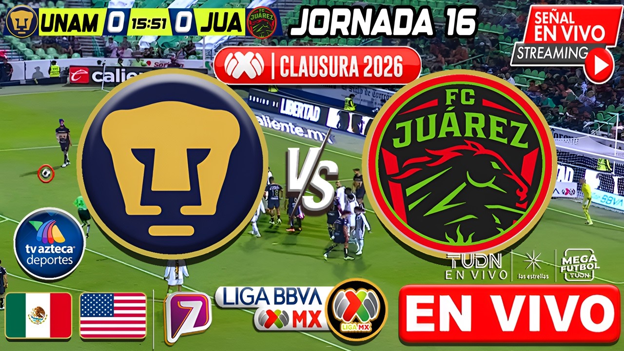 🔴 PUMAS vs JUAREZ FC EN VIVO | TV AZTECA | JORNADA 16 LIGA MX | Donde ...